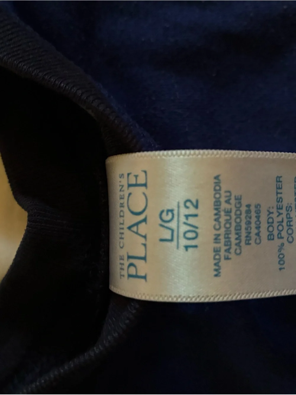 The Children's Place Navy Crewneck Tee with Contrast Tag Detail
